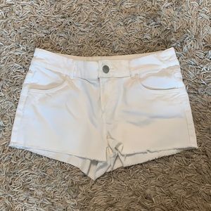 H&M divided white denim short-shorts.